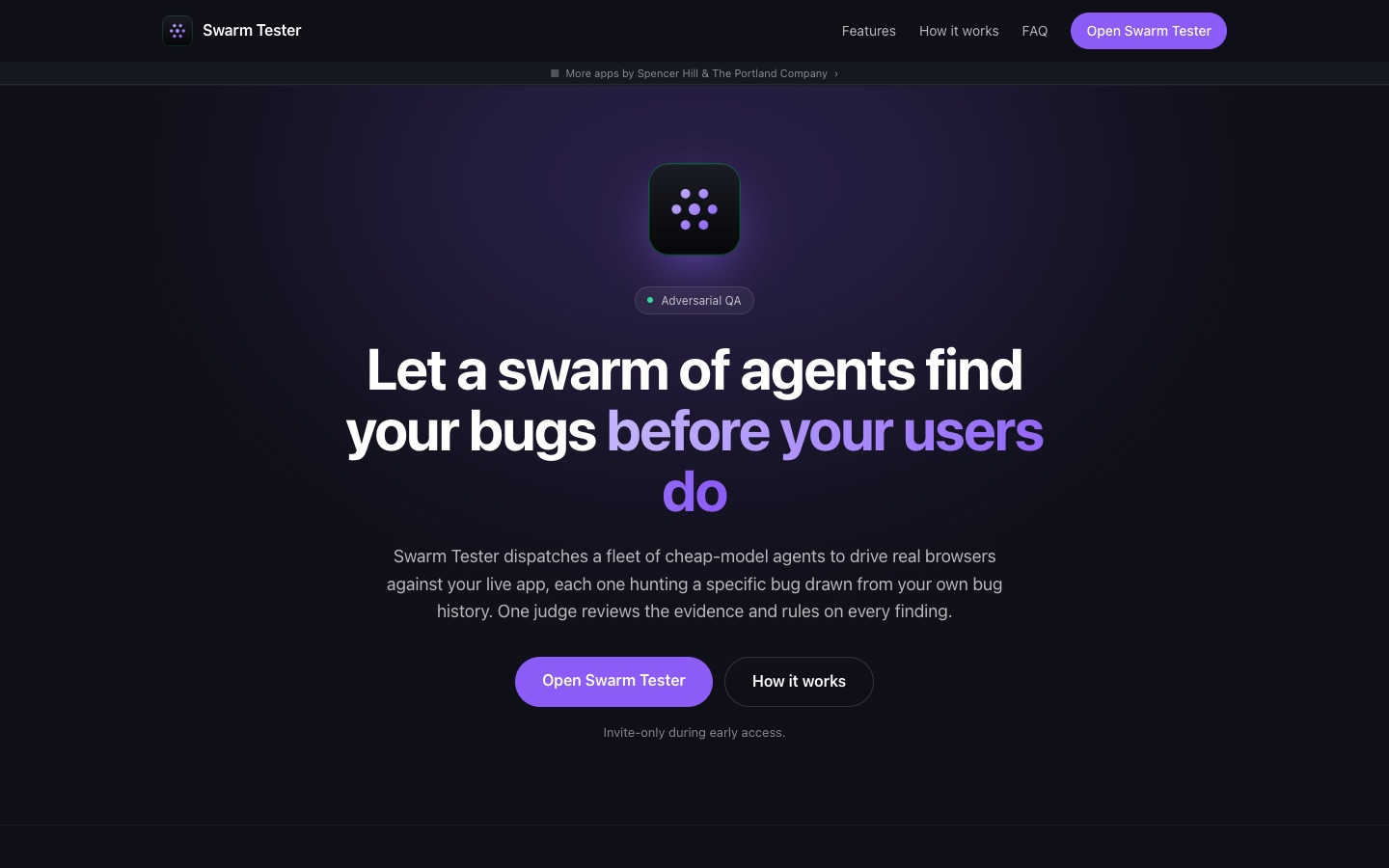 Screenshot of Swarm Tester